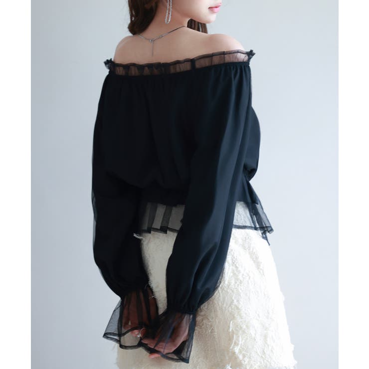 2wayネックチュールブラウス | SAISON DE PAPILLON  | 詳細画像3 