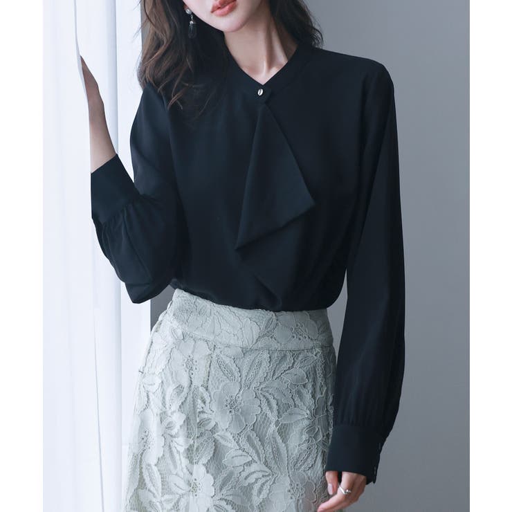 とろみ生地フリル金ボタンブラウス | SAISON DE PAPILLON  | 詳細画像24 