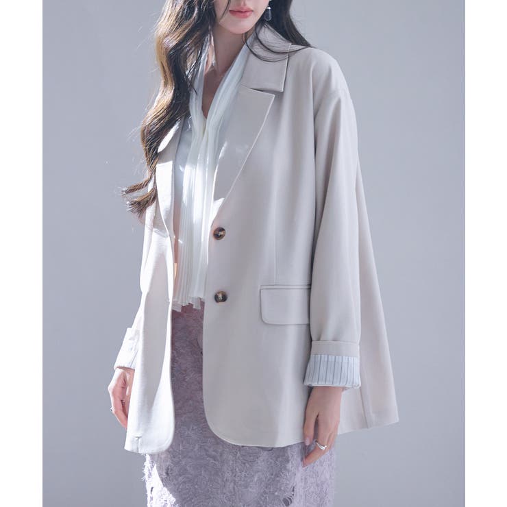 袖口折り返しテーラードジャケット | SAISON DE PAPILLON  | 詳細画像4 