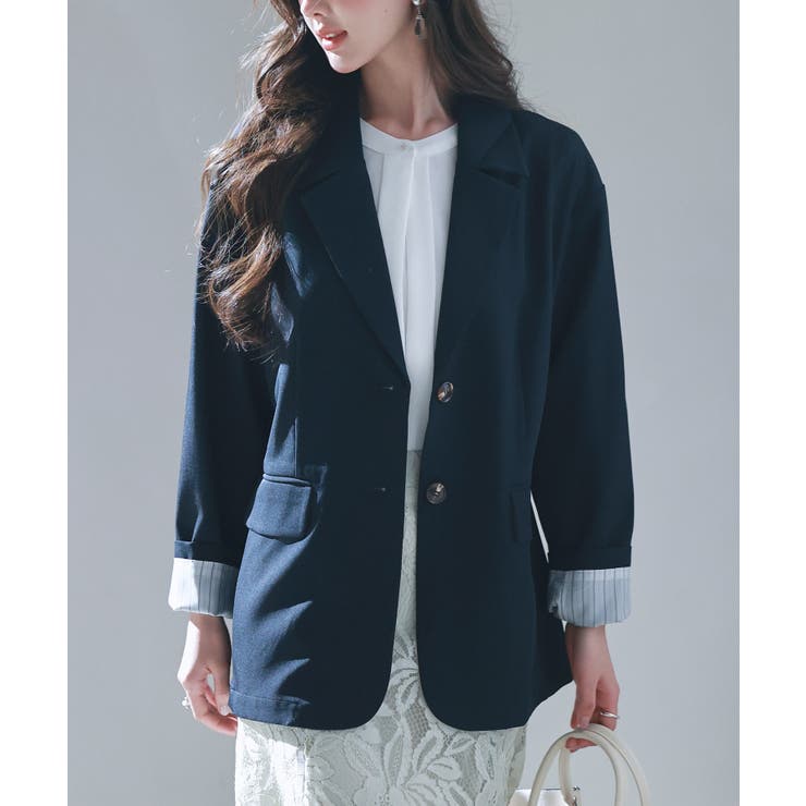 袖口折り返しテーラードジャケット | SAISON DE PAPILLON  | 詳細画像11 