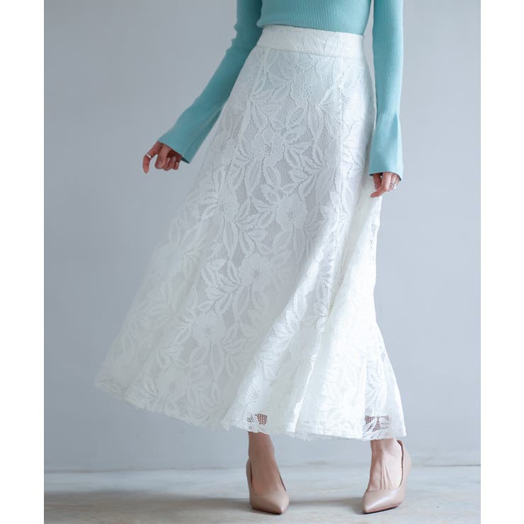 ロング丈ハイウエスト総レーススカート | SAISON DE PAPILLON  | 詳細画像3 