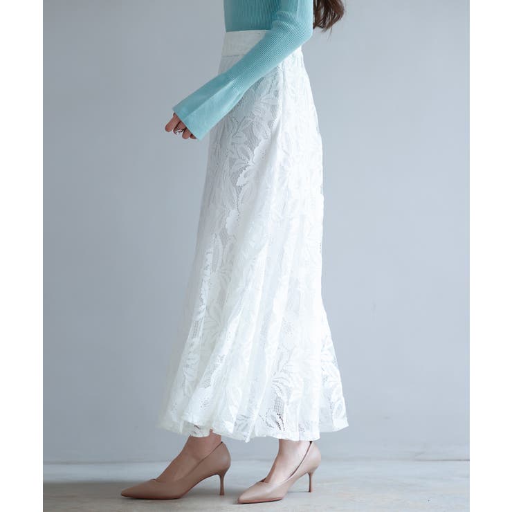 ロング丈ハイウエスト総レーススカート | SAISON DE PAPILLON  | 詳細画像4 