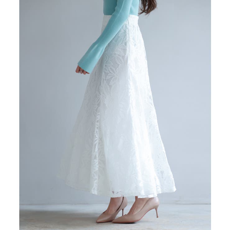 ロング丈ハイウエスト総レーススカート | SAISON DE PAPILLON  | 詳細画像9 