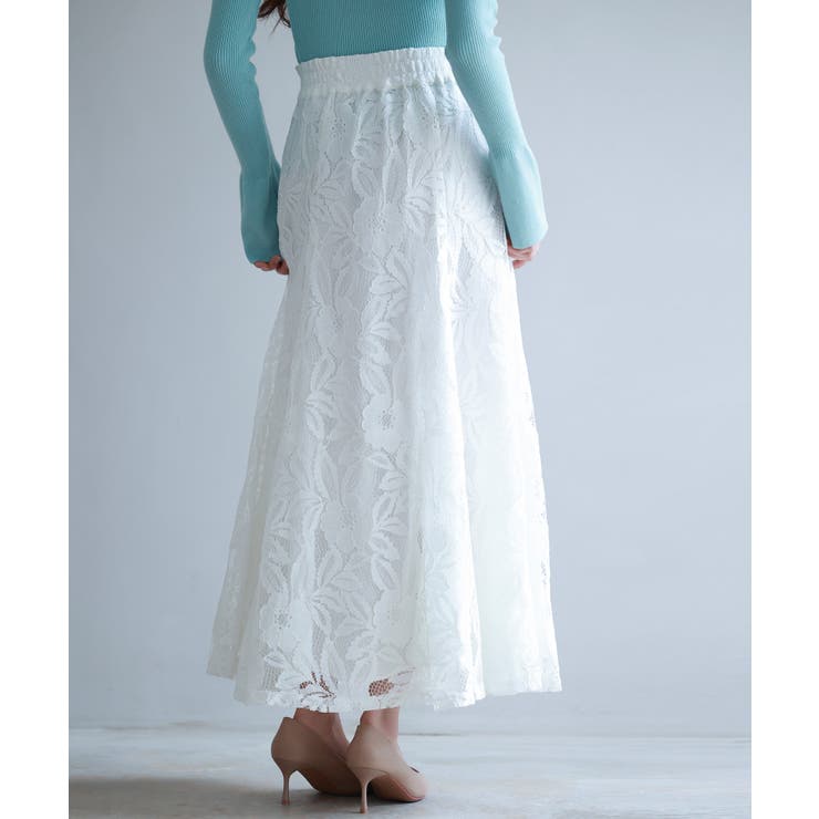 ロング丈ハイウエスト総レーススカート | SAISON DE PAPILLON  | 詳細画像10 