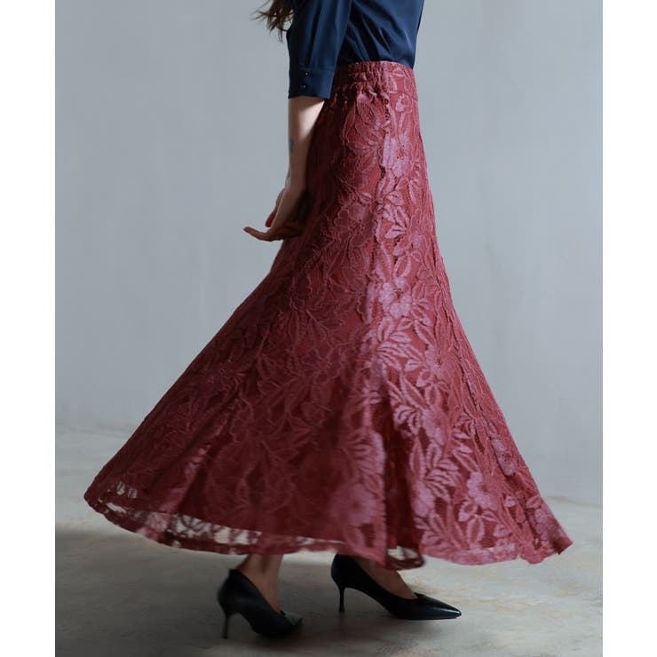 ロング丈ハイウエスト総レーススカート | SAISON DE PAPILLON  | 詳細画像20 