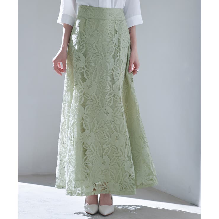 ロング丈ハイウエスト総レーススカート | SAISON DE PAPILLON  | 詳細画像11 