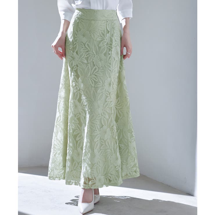 ロング丈ハイウエスト総レーススカート | SAISON DE PAPILLON  | 詳細画像13 