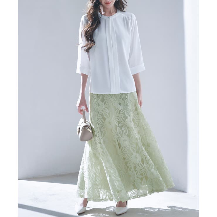 ロング丈ハイウエスト総レーススカート | SAISON DE PAPILLON  | 詳細画像17 