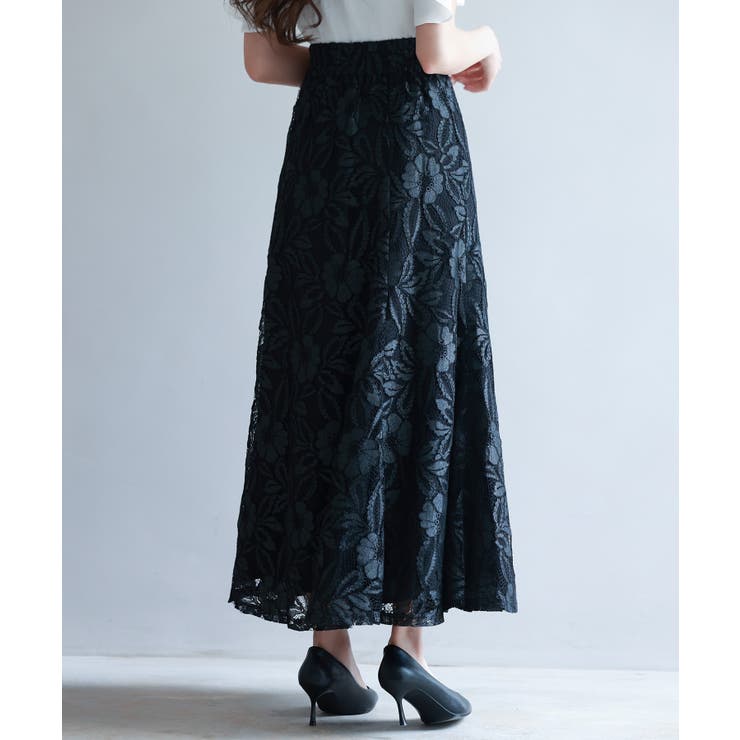 ロング丈ハイウエスト総レーススカート | SAISON DE PAPILLON  | 詳細画像29 