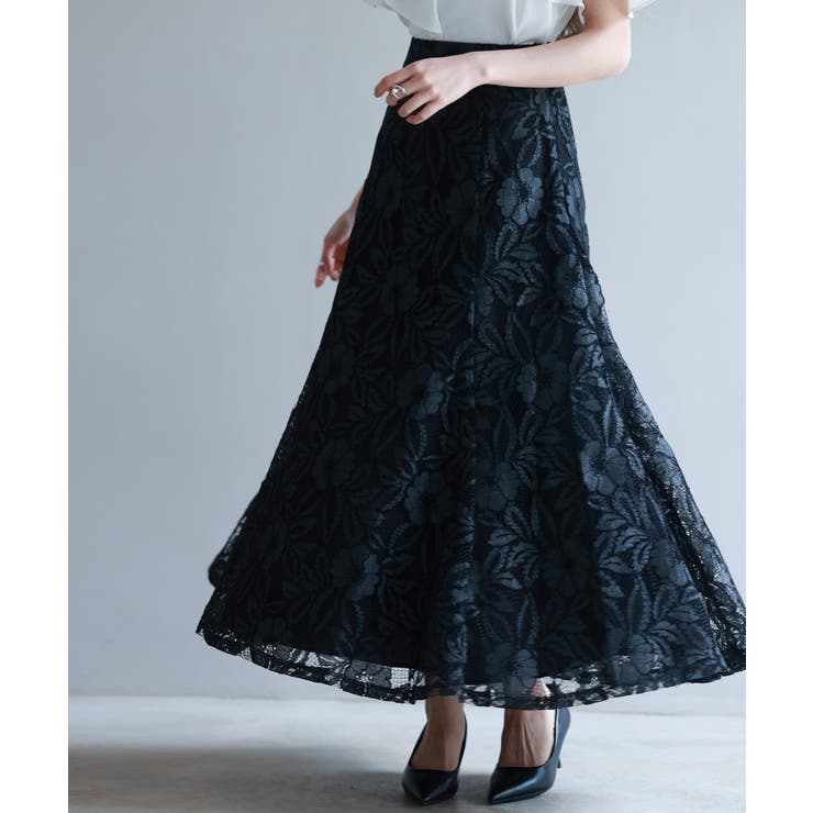ロング丈ハイウエスト総レーススカート | SAISON DE PAPILLON  | 詳細画像21 
