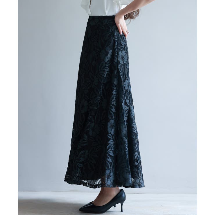 ロング丈ハイウエスト総レーススカート | SAISON DE PAPILLON  | 詳細画像22 