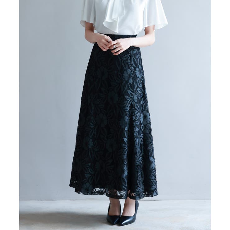ロング丈ハイウエスト総レーススカート | SAISON DE PAPILLON  | 詳細画像25 