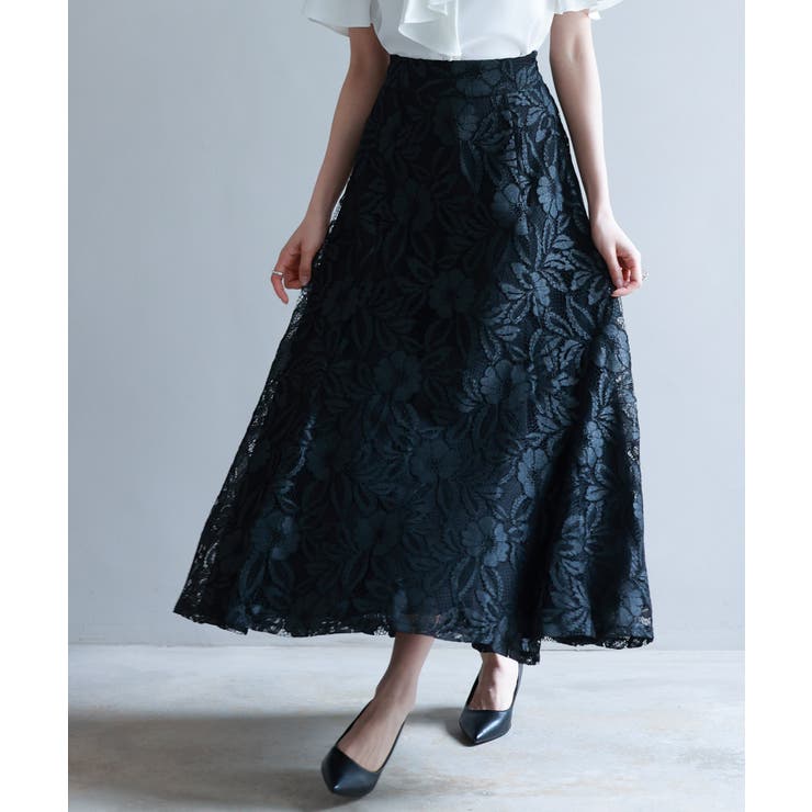 ロング丈ハイウエスト総レーススカート | SAISON DE PAPILLON  | 詳細画像26 