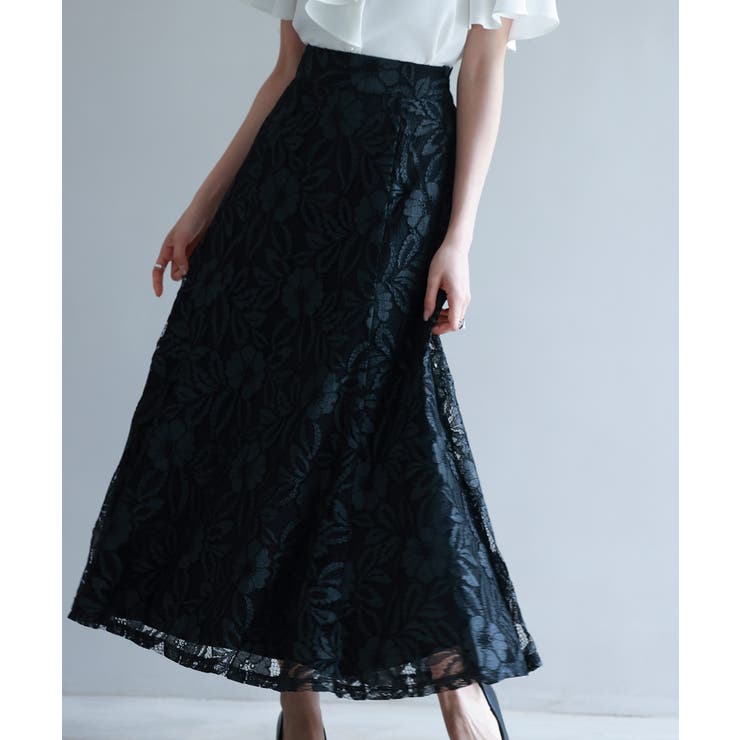 ロング丈ハイウエスト総レーススカート | SAISON DE PAPILLON  | 詳細画像28 