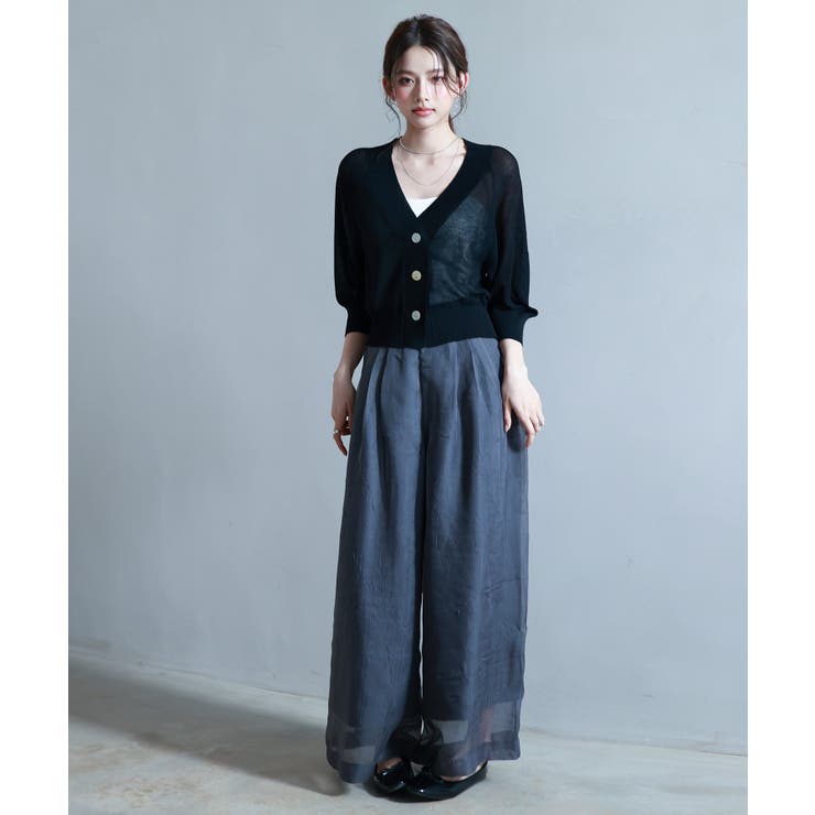 フロントタックシアーワイドパンツ | SAISON DE PAPILLON  | 詳細画像17 