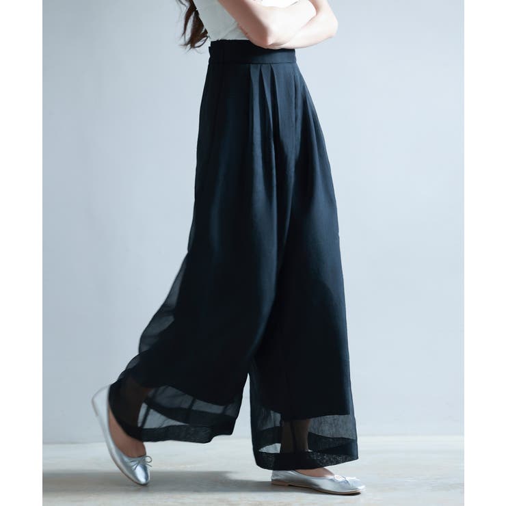 フロントタックシアーワイドパンツ | SAISON DE PAPILLON  | 詳細画像30 