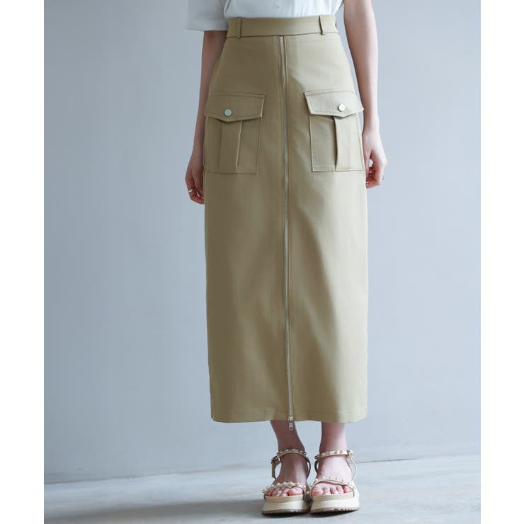 ライトブラウン | ハイウエストロング丈タイトスカート | SAISON DE PAPILLON 