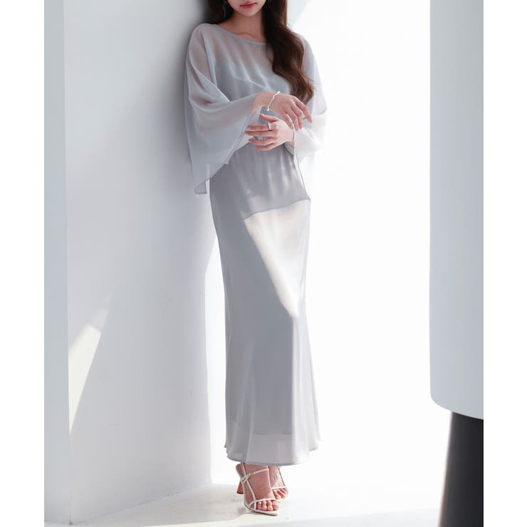 異素材ドッキングロング丈ワンピース | SAISON DE PAPILLON  | 詳細画像15 