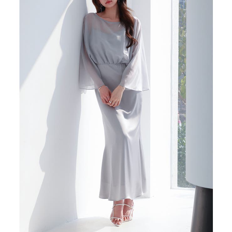 異素材ドッキングロング丈ワンピース | SAISON DE PAPILLON  | 詳細画像16 