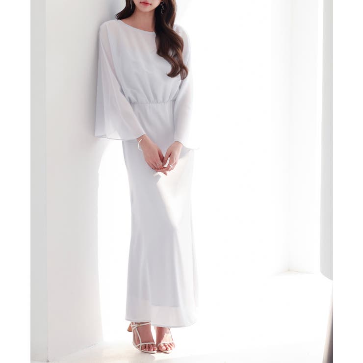 異素材ドッキングロング丈ワンピース | SAISON DE PAPILLON  | 詳細画像3 