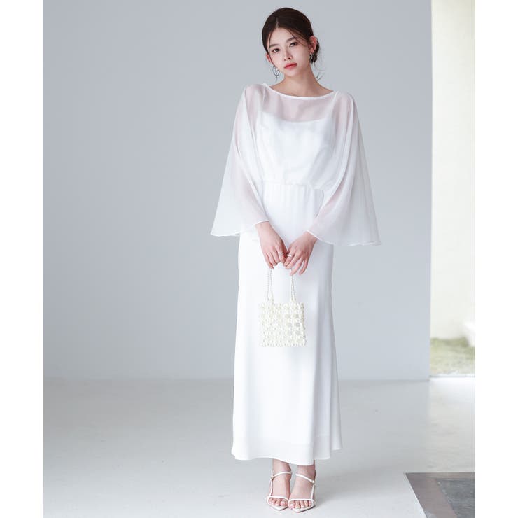 異素材ドッキングロング丈ワンピース | SAISON DE PAPILLON  | 詳細画像5 