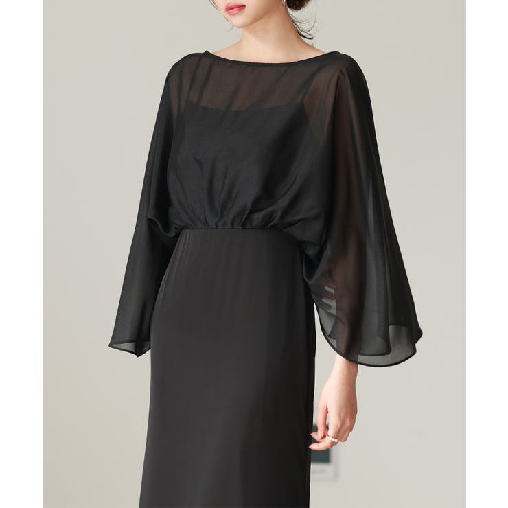 異素材ドッキングロング丈ワンピース | SAISON DE PAPILLON  | 詳細画像30 