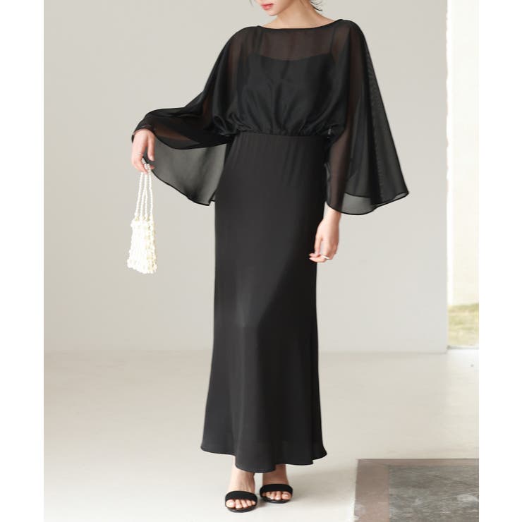 異素材ドッキングロング丈ワンピース | SAISON DE PAPILLON  | 詳細画像26 