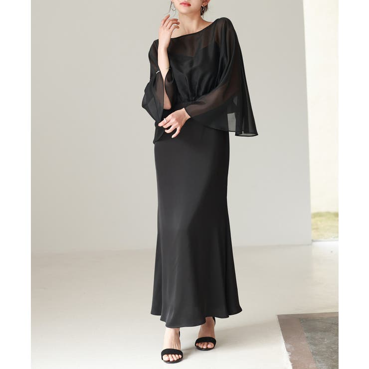 異素材ドッキングロング丈ワンピース | SAISON DE PAPILLON  | 詳細画像27 