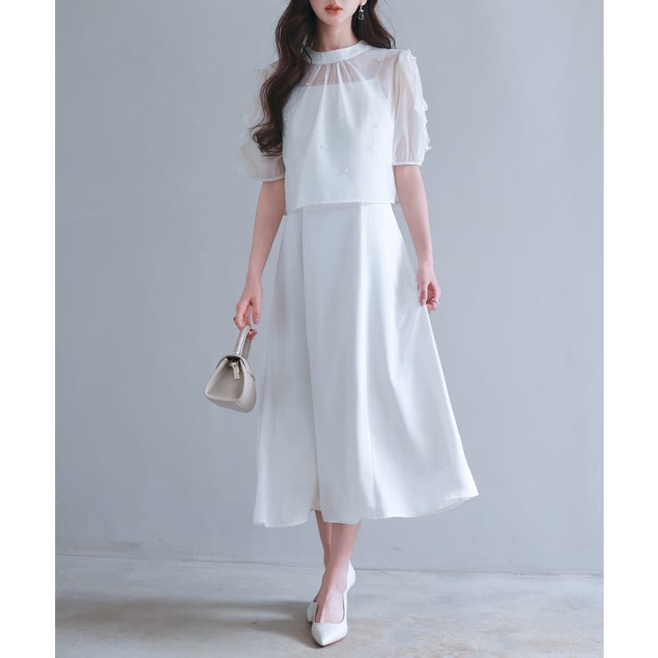 アイボリー | 【前後2way】キャミワンピースとブラウス2点セット | SAISON DE PAPILLON 