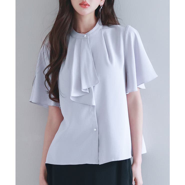 ボウタイネックフレアスリーブブラウス | SAISON DE PAPILLON  | 詳細画像3 