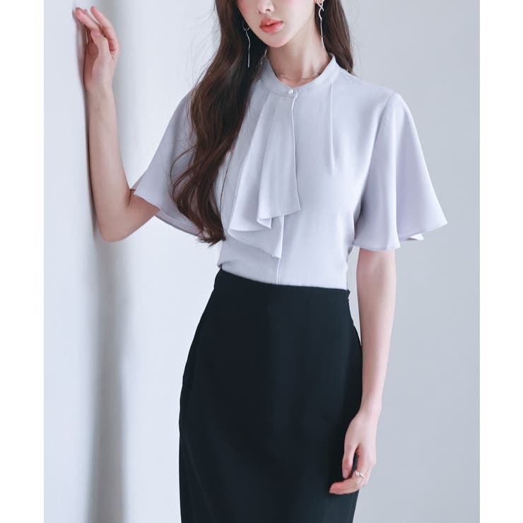 ボウタイネックフレアスリーブブラウス | SAISON DE PAPILLON  | 詳細画像7 