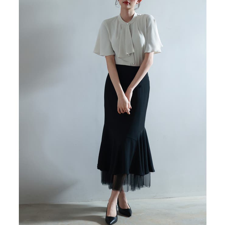 ボウタイネックフレアスリーブブラウス | SAISON DE PAPILLON  | 詳細画像14 