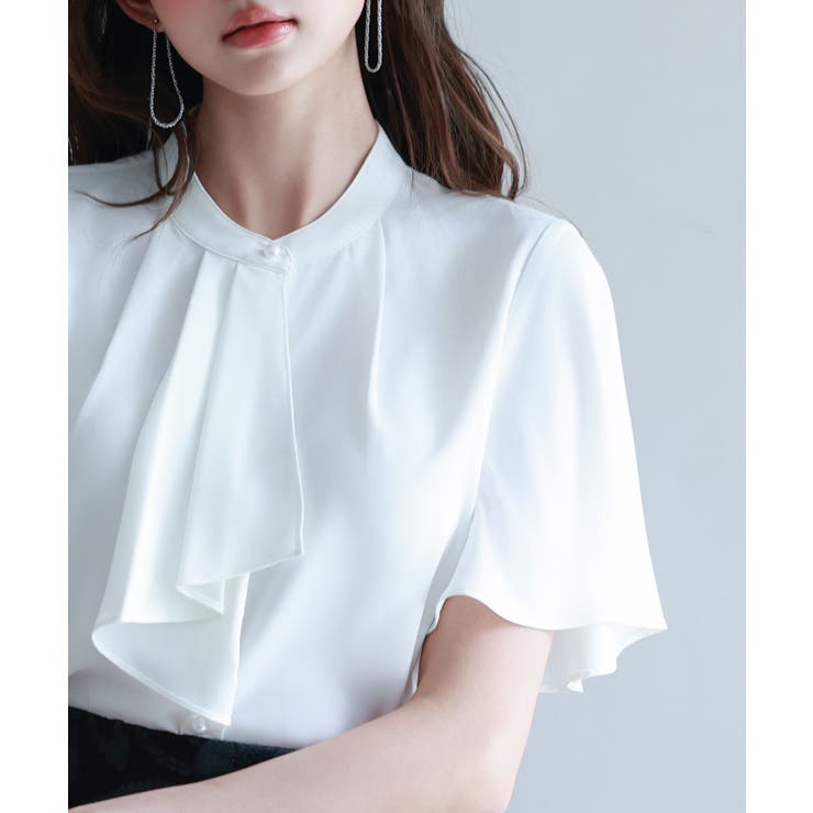 ボウタイネックフレアスリーブブラウス | SAISON DE PAPILLON  | 詳細画像24 