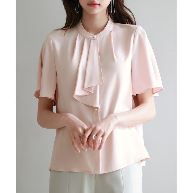 ピンク | ボウタイネックフレアスリーブブラウス | SAISON DE PAPILLON 