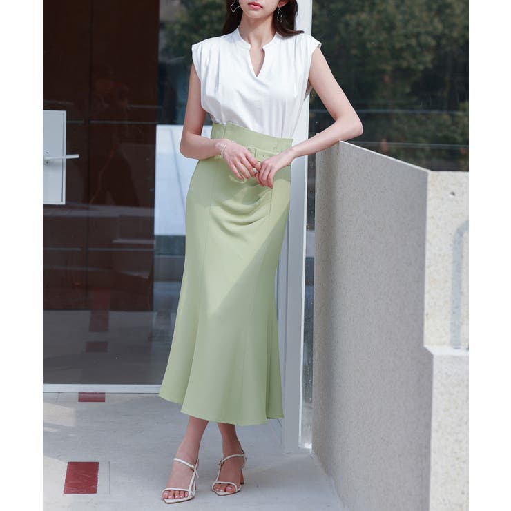 ベルト付きタックドレープスカート | SAISON DE PAPILLON  | 詳細画像12 