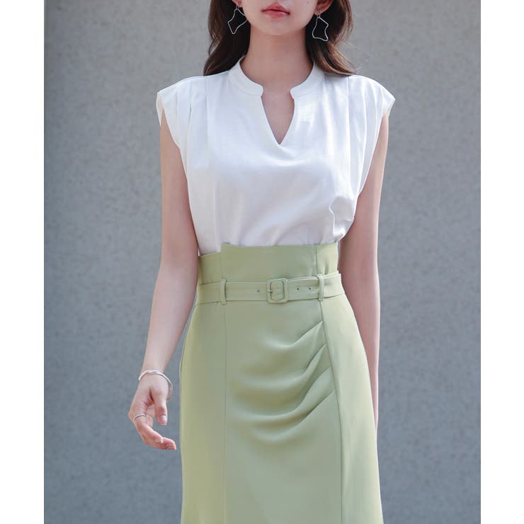 ベルト付きタックドレープスカート | SAISON DE PAPILLON  | 詳細画像14 