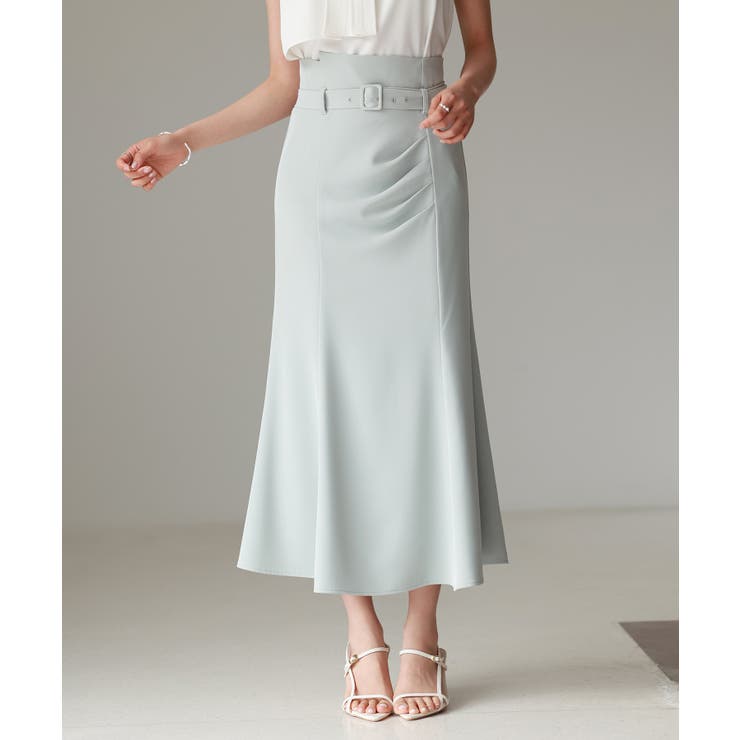 ミント | ベルト付きタックドレープスカート | SAISON DE PAPILLON 