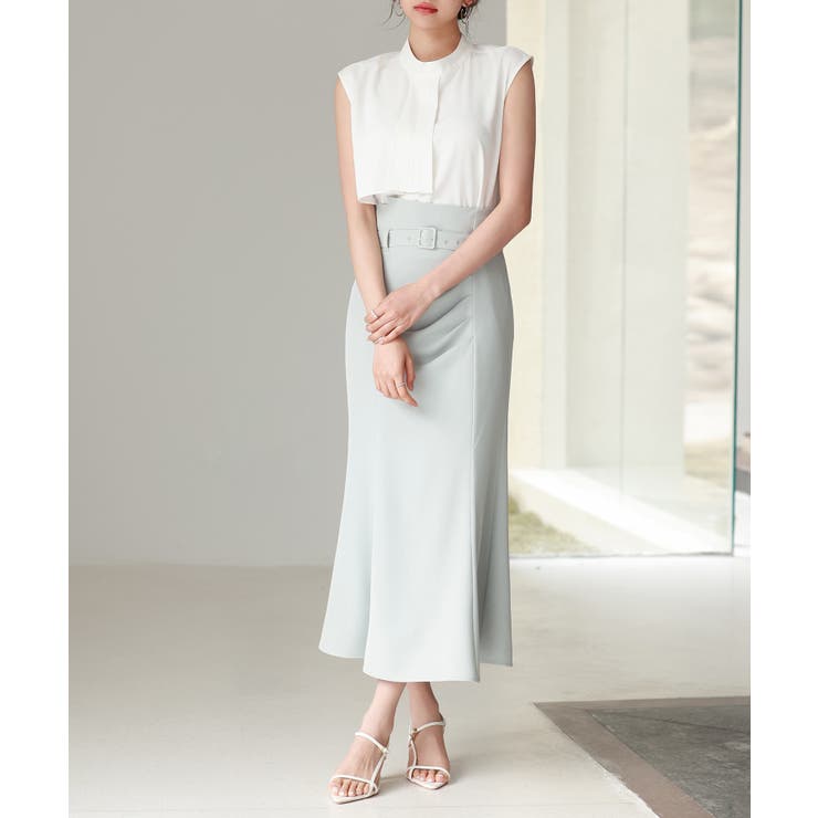 ベルト付きタックドレープスカート | SAISON DE PAPILLON  | 詳細画像6 