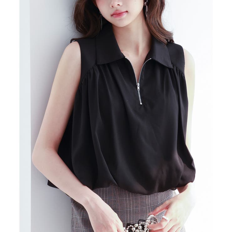 ジッパーノースリーブシャツブラウス | SAISON DE PAPILLON  | 詳細画像22 