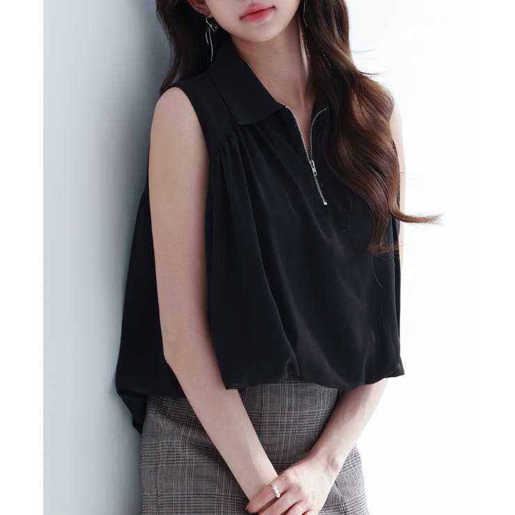 ジッパーノースリーブシャツブラウス | SAISON DE PAPILLON  | 詳細画像24 