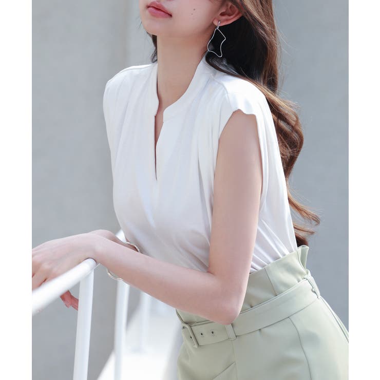 スタンドキーネックタックカットソートップス | SAISON DE PAPILLON  | 詳細画像28 