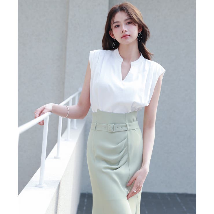 スタンドキーネックタックカットソートップス | SAISON DE PAPILLON  | 詳細画像31 