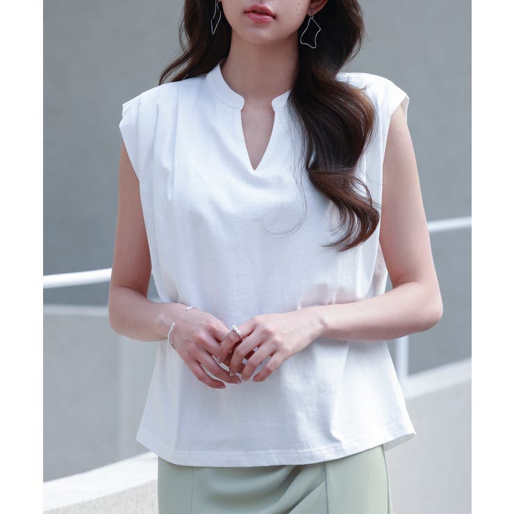 スタンドキーネックタックカットソートップス | SAISON DE PAPILLON  | 詳細画像32 