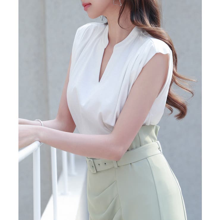 スタンドキーネックタックカットソートップス | SAISON DE PAPILLON  | 詳細画像34 