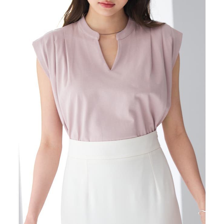 スタンドキーネックタックカットソートップス | SAISON DE PAPILLON  | 詳細画像8 