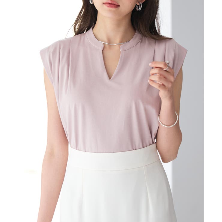 スタンドキーネックタックカットソートップス | SAISON DE PAPILLON  | 詳細画像9 