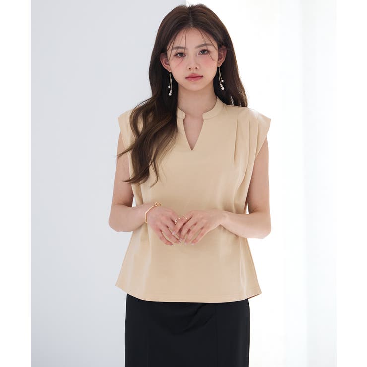 スタンドキーネックタックカットソートップス | SAISON DE PAPILLON  | 詳細画像22 