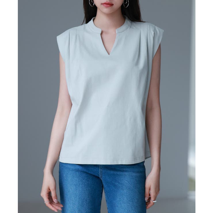 スタンドキーネックタックカットソートップス | SAISON DE PAPILLON  | 詳細画像35 