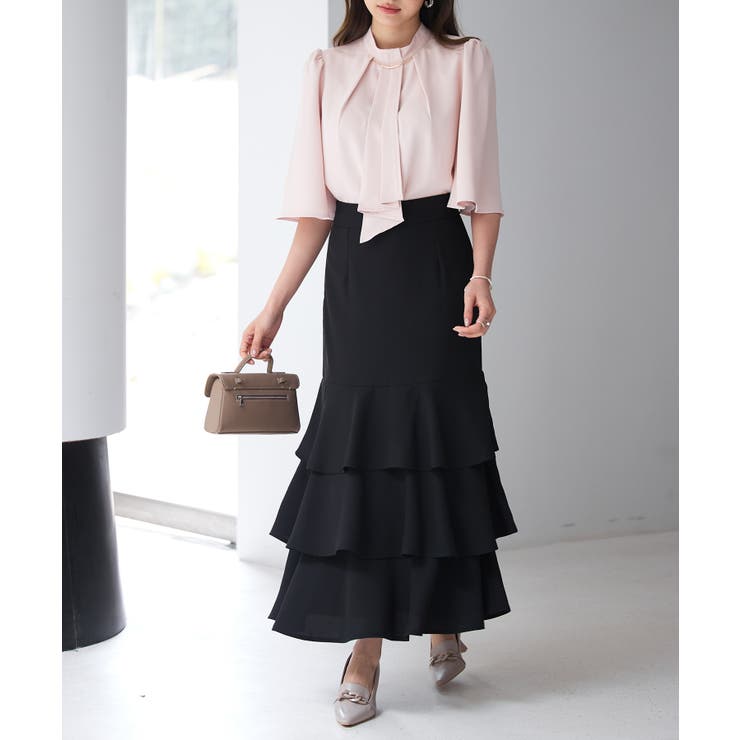 フリルティアードロング丈スカート | SAISON DE PAPILLON  | 詳細画像24 