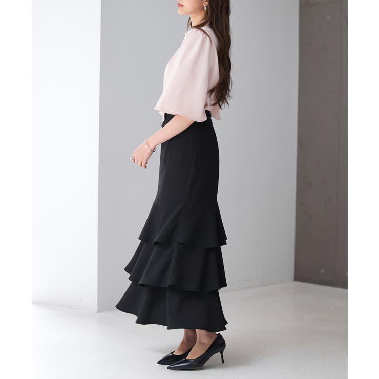 フリルティアードロング丈スカート | SAISON DE PAPILLON  | 詳細画像25 